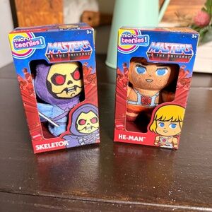 Masters Of The Universe MICRO TEENIES Plush Skeletor & He-Man NEW Lot
